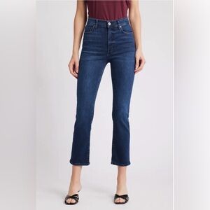 FRAME Women’s Le High Straight Jeans Size 31 Dark Wash Stretch High Rise Ankle